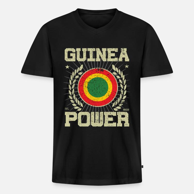 Cooles Guinea Design - Männer Premium Bio T-Shirt mit V-Ausschnitt - Schwarz