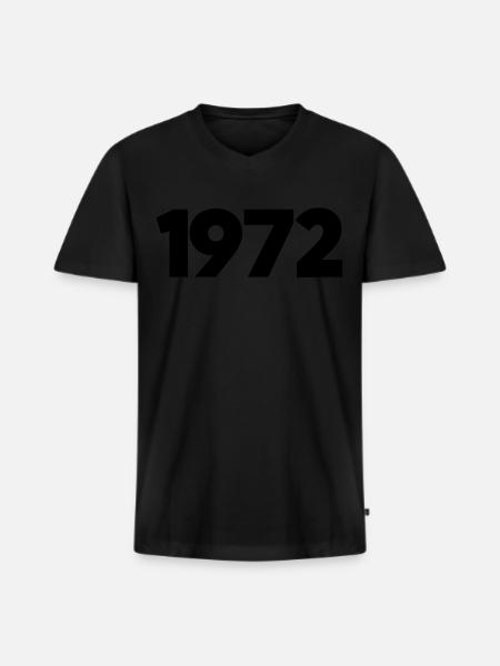 1972 Year of birth - Men's Premium Organic T-shirt with V-neck - black