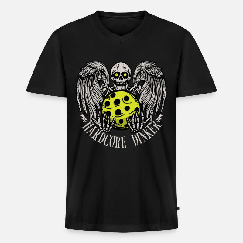 Hardcore dinker - Men's Premium Organic T-shirt with V-neck - black