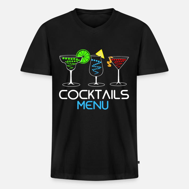 Cocktail - Männer Premium Bio T-Shirt mit V-Ausschnitt - Schwarz