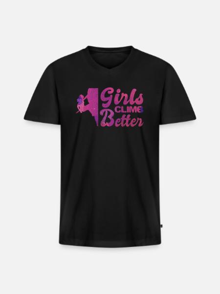 Women's Sport Climbing - Men's Premium Organic T-shirt with V-neck - black