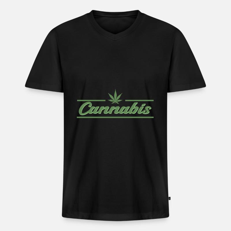 Weed Marihuana Geschenkidee - Männer Premium Bio T-Shirt mit V-Ausschnitt - Schwarz