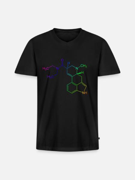 LSD farbig - Männer Premium Bio T-Shirt mit V-Ausschnitt - Schwarz