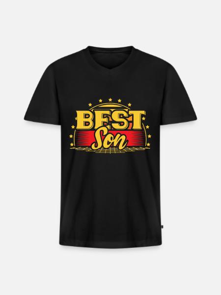 Sohn Geburt Junge Geschenkidee - Männer Premium Bio T-Shirt mit V-Ausschnitt - Schwarz