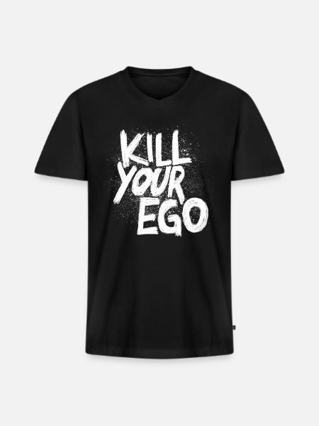Kill your Ego - Men's Premium Organic T-shirt with V-neck - black