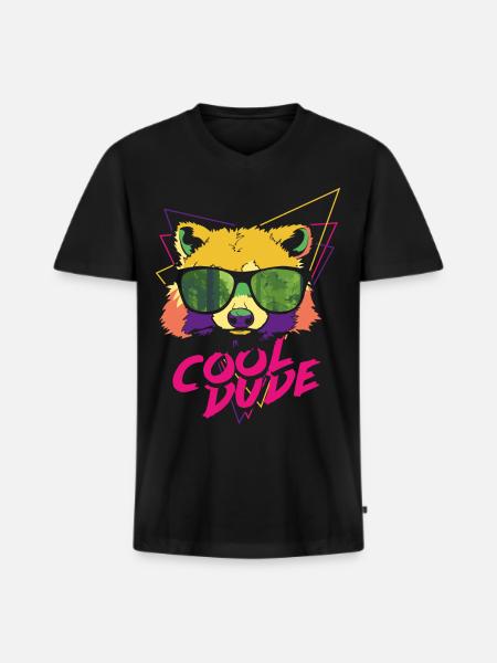 Cool Dude - Cool Guy - Men's Premium Organic T-shirt with V-neck - black