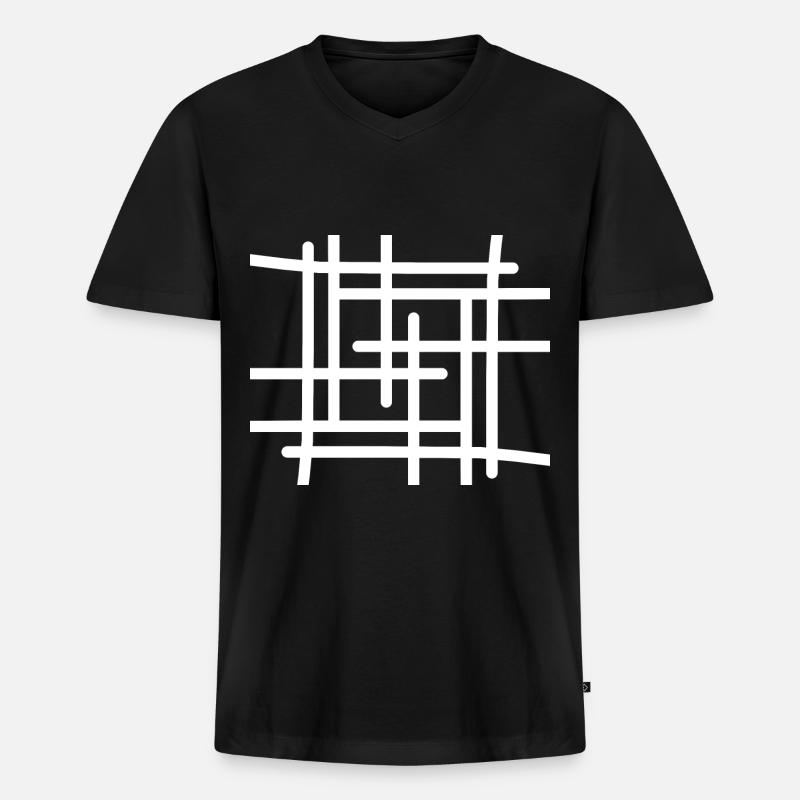Kunst abstrakt - Männer Premium Bio T-Shirt mit V-Ausschnitt - Schwarz