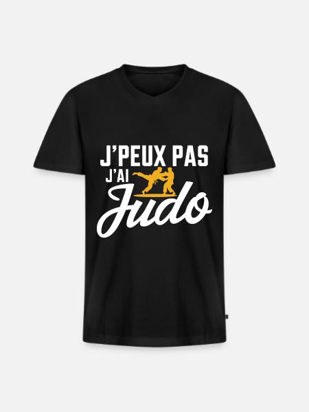 J'Peux Pas j'ai Judo - T-shirt encolure en V Premium bio Homme - noir