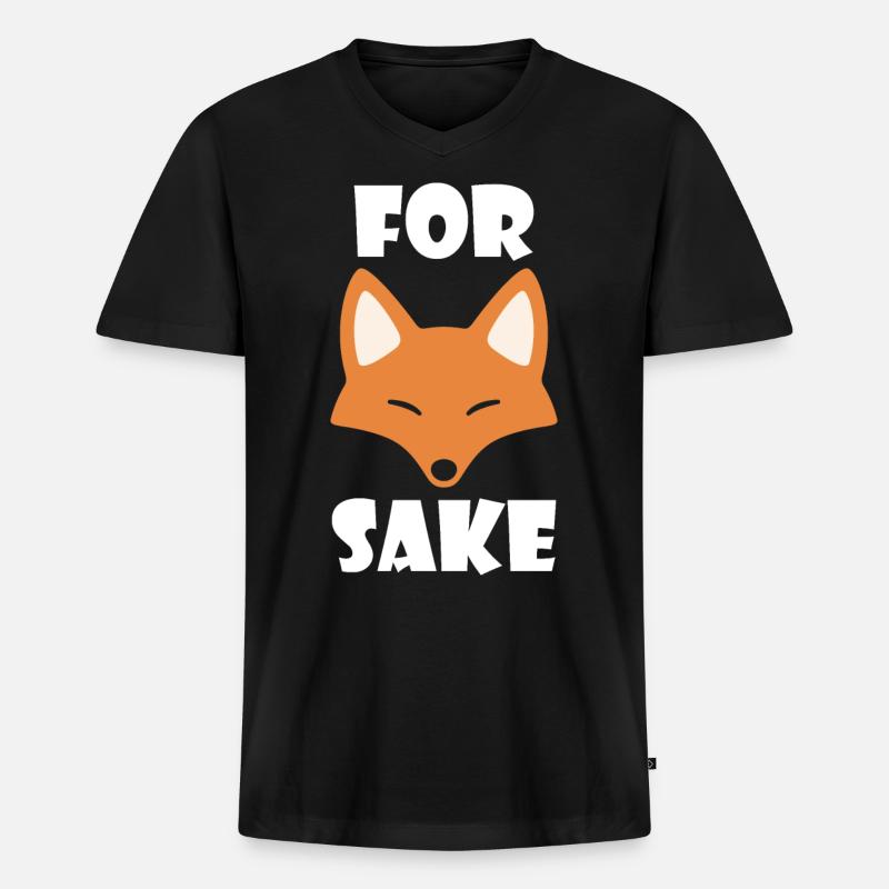 Fuchs lustig Spruch Spaß Geschenk - Männer Premium Bio T-Shirt mit V-Ausschnitt - Schwarz