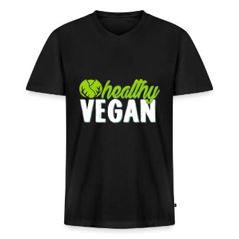 Cadeau de légumes - T-shirt encolure en V Premium bio Homme - noir - Devant - Nico (187cm)