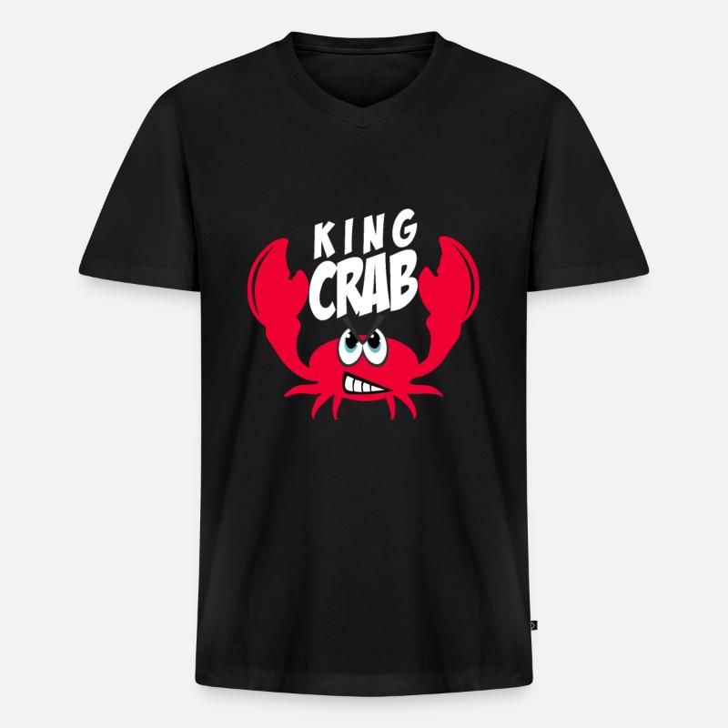 Krabbe Geschenk Krebs - Männer Premium Bio T-Shirt mit V-Ausschnitt - Schwarz