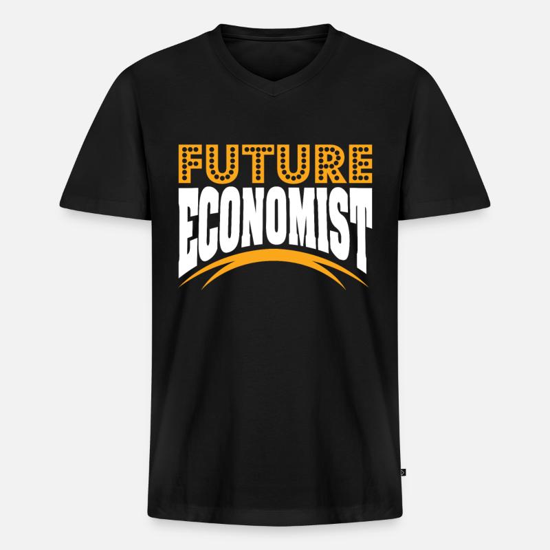 Wirtschaft Student Geschenk BWL VWL - Männer Premium Bio T-Shirt mit V-Ausschnitt - Schwarz