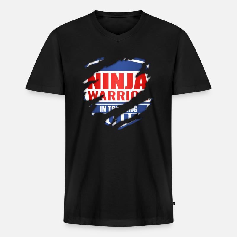 Ninja Warrior In Training - Männer Premium Bio T-Shirt mit V-Ausschnitt - Schwarz