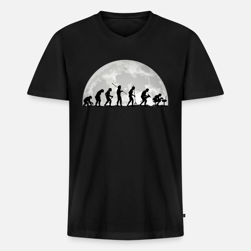 Evolution Geek Computer Programmierer Geschenk - Männer Premium Bio T-Shirt mit V-Ausschnitt - Schwarz
