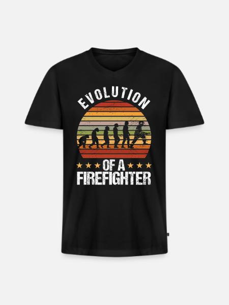 Firefighter Evolution Fire Department - Men's Premium Organic T-shirt with V-neck - black