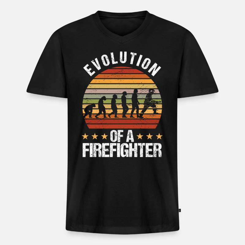 Firefighter Evolution Fire Department - Men's Premium Organic T-shirt with V-neck - black