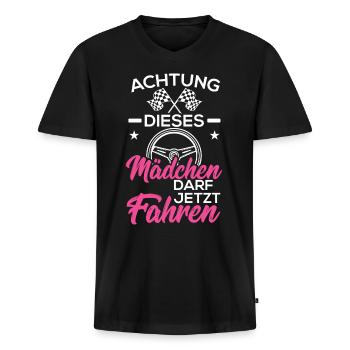 Fahrprüfung bestanden Geschenk Führerschein - Männer Premium Bio T-Shirt mit V-Ausschnitt - Schwarz - Vorne - Nico (187cm)
