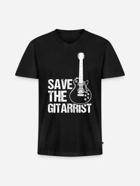 Guitarist og guitarist - Premium økologisk T-shirt med V-hals til mænd - sort