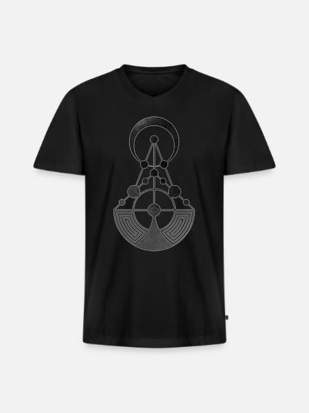 Crop Circle Sacred Geometry Alien Talks - Men's Premium Organic T-shirt with V-neck - black