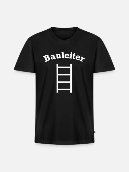 Lustiges Bauleiter Leiter Baustellen Design - Männer Premium Bio T-Shirt mit V-Ausschnitt - Schwarz