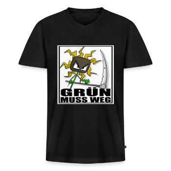 Gegen Grüne Politik Sonnenblume - Männer Premium Bio T-Shirt mit V-Ausschnitt - Schwarz - Vorne - Nico (187cm)