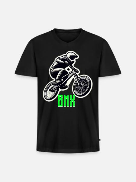 BMX Rad - Männer Premium Bio T-Shirt mit V-Ausschnitt - Schwarz