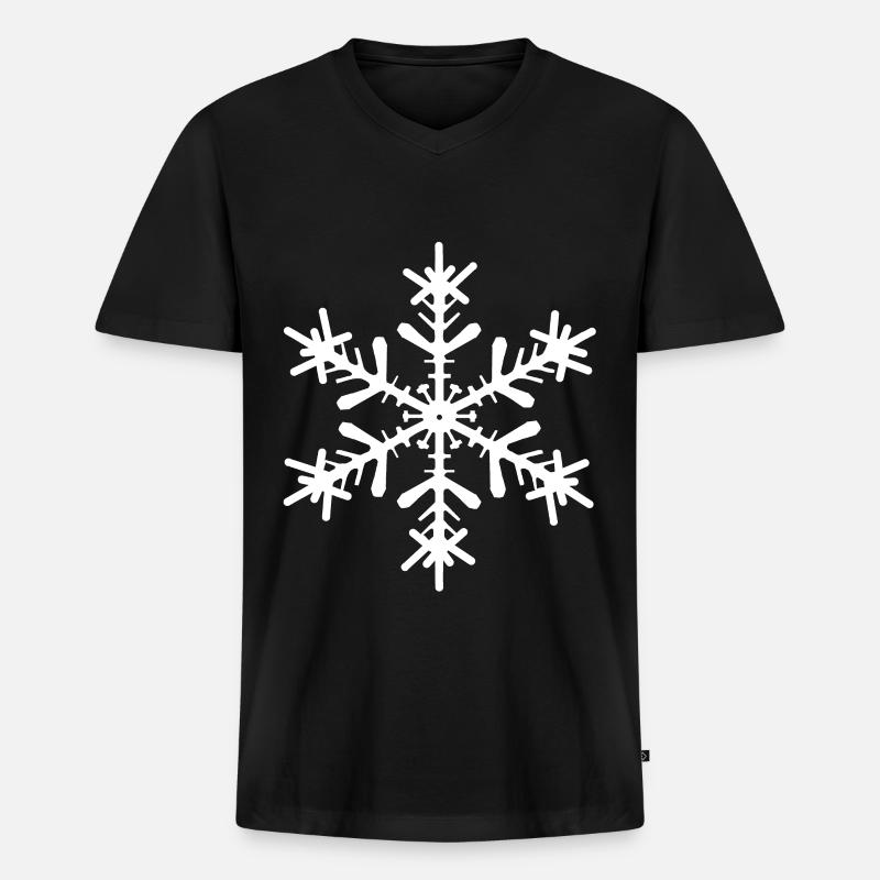 Schneestern - Männer Premium Bio T-Shirt mit V-Ausschnitt - Schwarz