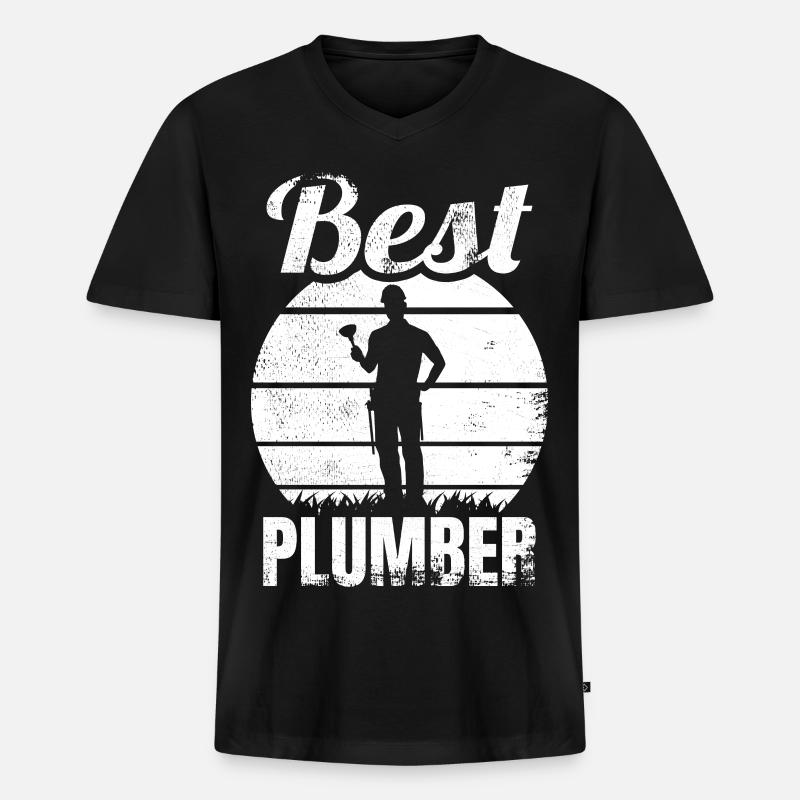 Bester Anlagenmechaniker - Männer Premium Bio T-Shirt mit V-Ausschnitt - Schwarz