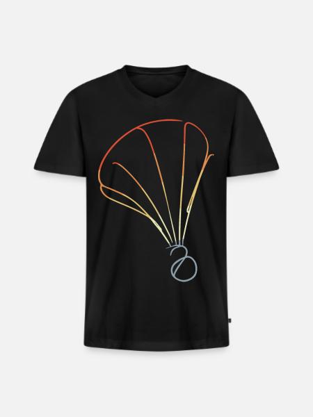 Retro Shuttlecock Sketch - Men's Premium Organic T-shirt with V-neck - black