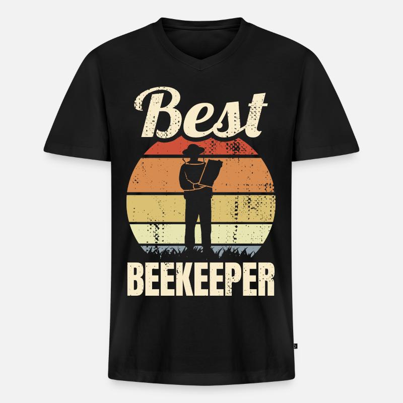 Imker - Männer Premium Bio T-Shirt mit V-Ausschnitt - Schwarz
