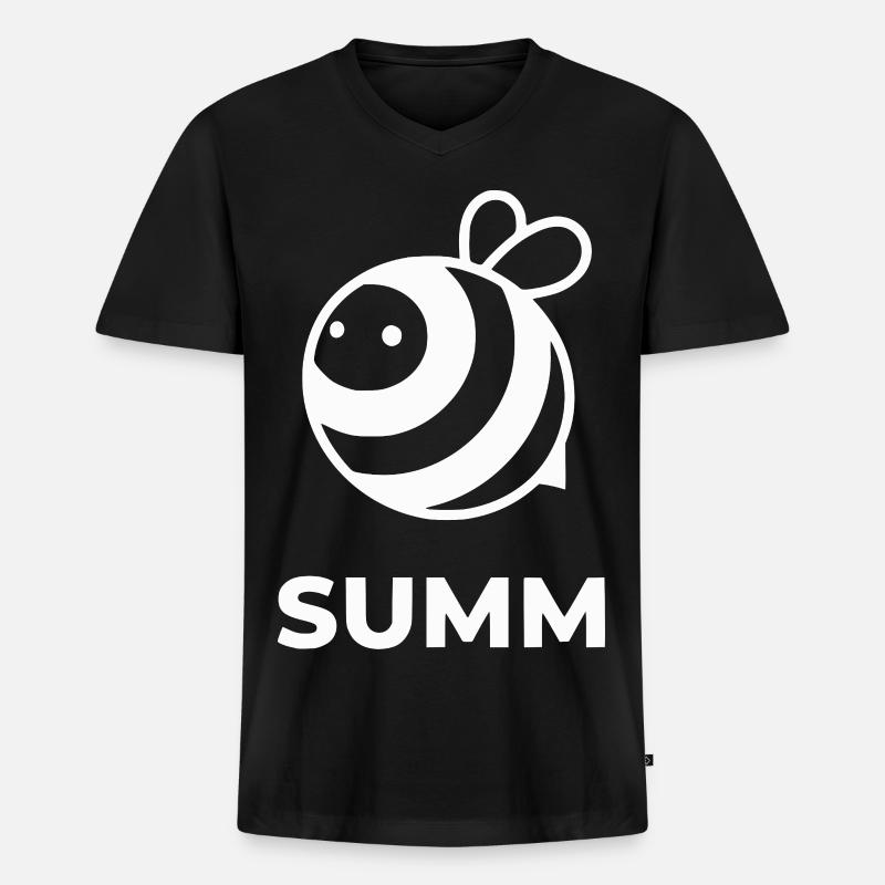 Summende Biene Icon-Design - Männer Premium Bio T-Shirt mit V-Ausschnitt - Schwarz