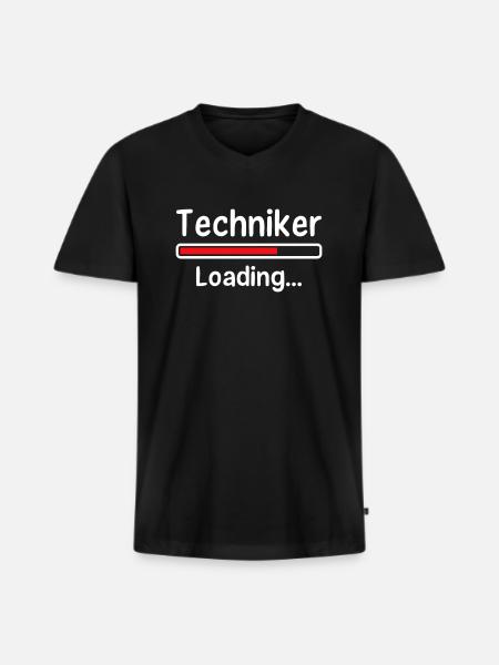 Techniker loading... - Männer Premium Bio T-Shirt mit V-Ausschnitt - Schwarz