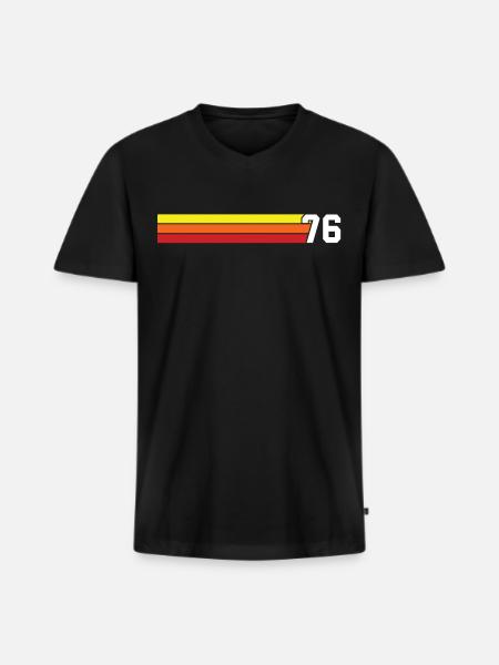 Retro 1976 t-shirt 76 vintage 1976 - Ekologisk premium-T-shirt med V-ringning herr - svart