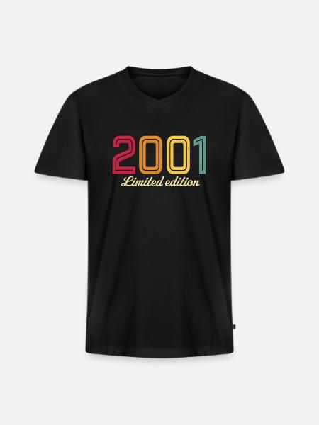 édition limitée 2001 rétro 2001 - T-shirt encolure en V Premium bio Homme - noir