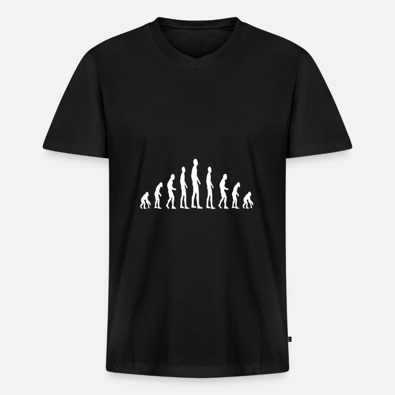 Evolution - Männer Premium Bio T-Shirt mit V-Ausschnitt - Schwarz