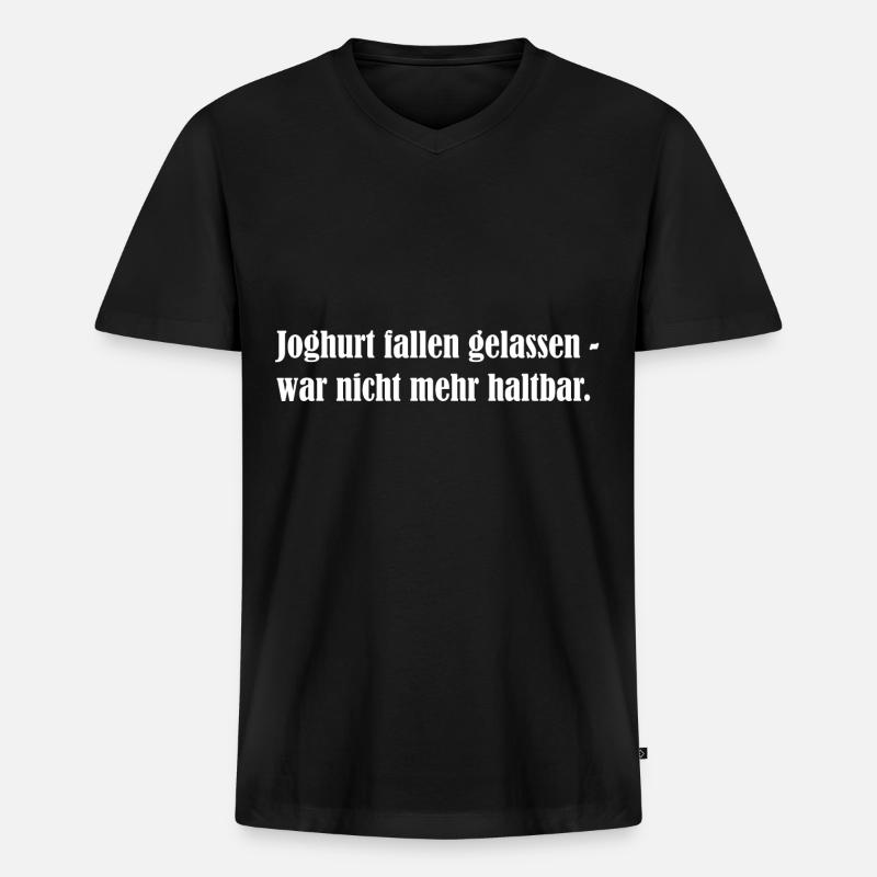 Joghurt Lustiger Spruch - Männer Premium Bio T-Shirt mit V-Ausschnitt - Schwarz