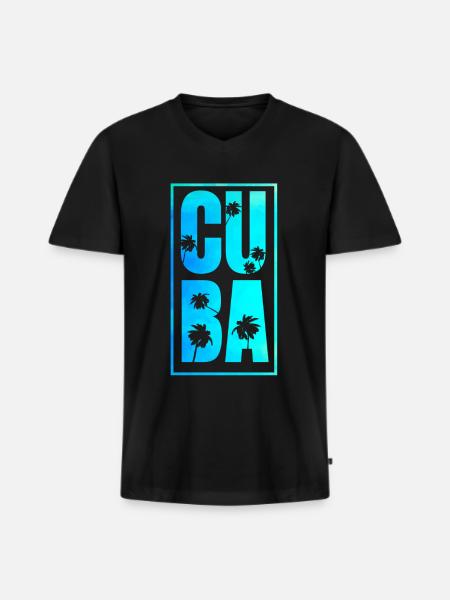 Cuba - Men's Premium Organic T-shirt with V-neck - black