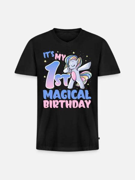 It's my 1st magical birthday - Men's Premium Organic T-shirt with V-neck - black