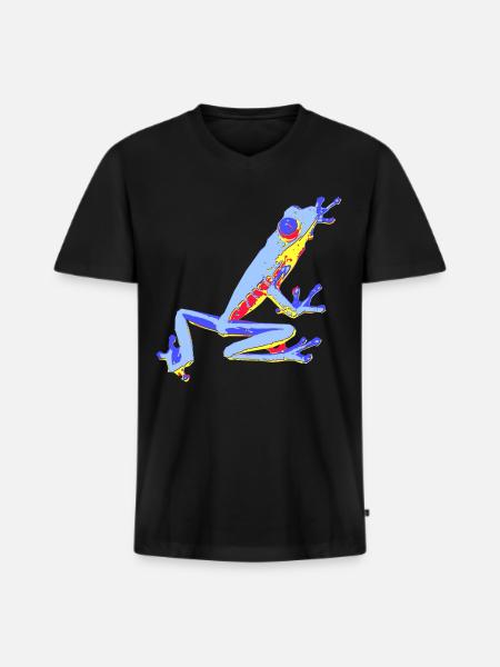 froggy - Men's Premium Organic T-shirt with V-neck - black