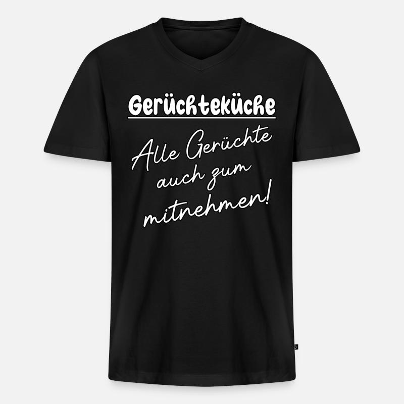 Gerüchteküche - Männer Premium Bio T-Shirt mit V-Ausschnitt - Schwarz