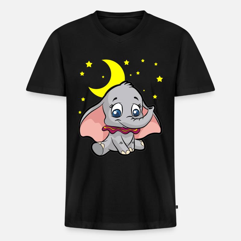 Elefant mit Segelohren - Männer Premium Bio T-Shirt mit V-Ausschnitt - Schwarz