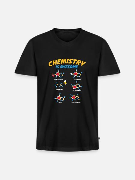 Chemistry Is Awesome - Men's Premium Organic T-shirt with V-neck - black