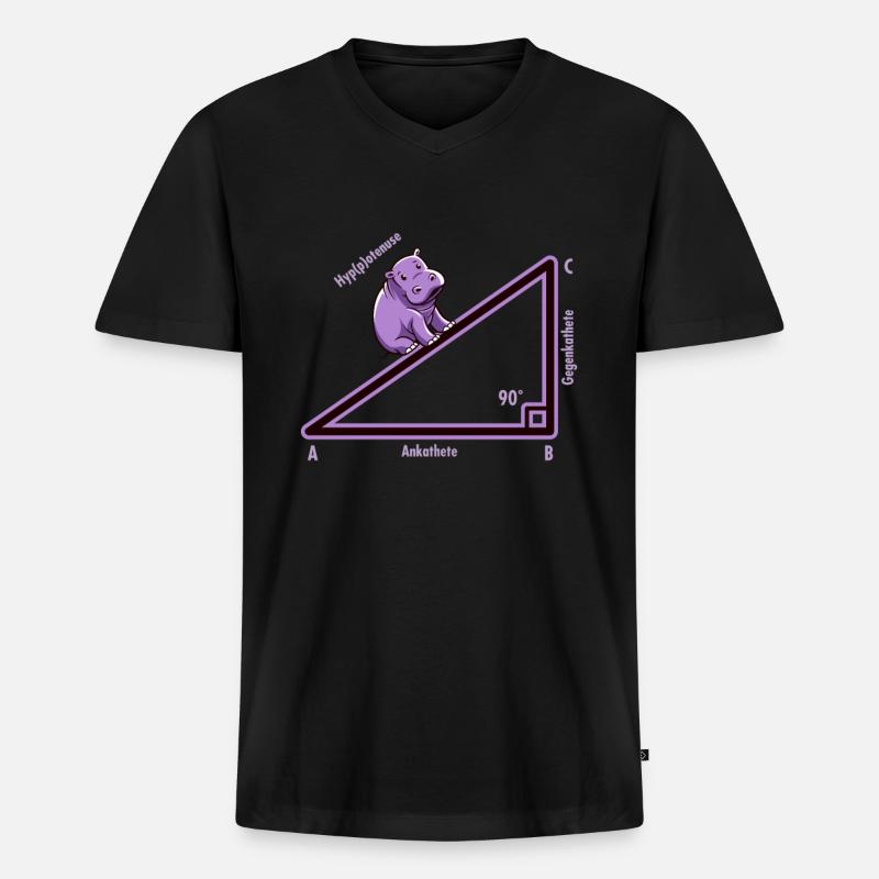 Hyppotenuse Hypotenuse Trekant Math Nerd Humor - Premium økologisk T-shirt med V-hals til mænd - sort