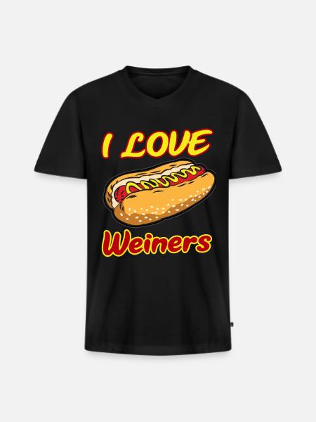 I LOVE WEINERS - Men's Premium Organic T-shirt with V-neck - black