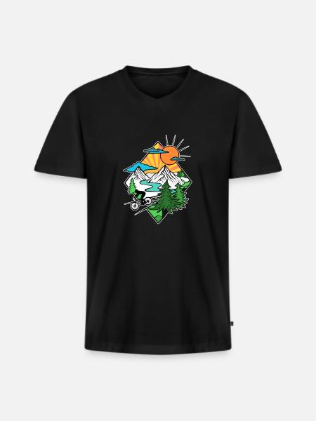 MTB mountain bike enduro MTB biker - Men's Premium Organic T-shirt with V-neck - black