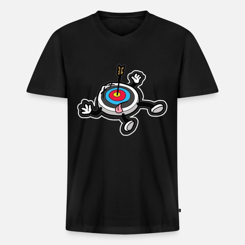 Cible morte avec tir à l'arc arc et flèche - T-shirt encolure en V Premium bio Homme - noir