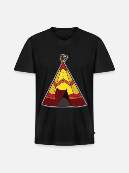 TEEPEE Indian Tent - Men's Premium Organic T-shirt with V-neck - black