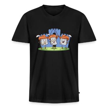 Die 3 Musketiere STRG ALT ENTF Internet Humor - Männer Premium Bio T-Shirt mit V-Ausschnitt - Schwarz - Vorne - Nico (187cm)