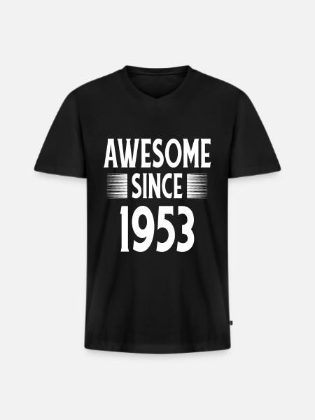 Awesome Since 1953 - Men's Premium Organic T-shirt with V-neck - black