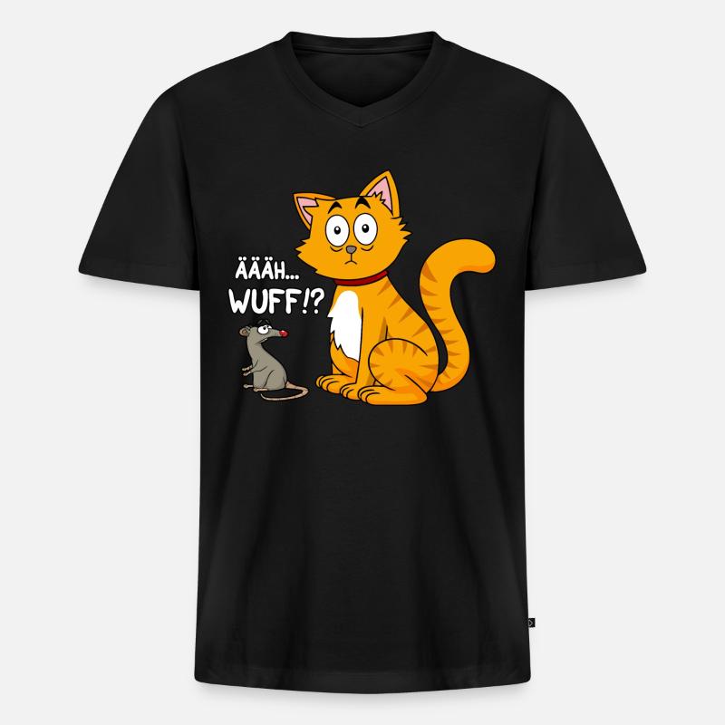 Ääh wuff - Männer Premium Bio T-Shirt mit V-Ausschnitt - Schwarz